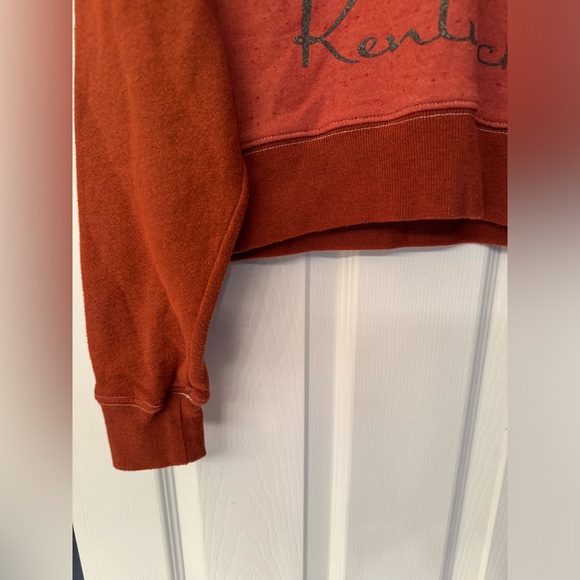 REDONE Orange Upcycled Kentucky Women’s Crop Half Zip Sweatshirt Size XS/Small - Picture 6 of 10